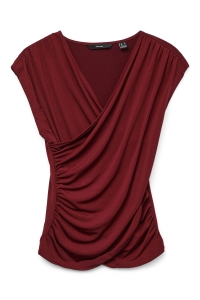 Vero Moda VMDAISY SL V-NECK TOP JRS GA syrah