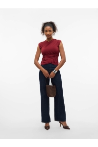 Vero Moda VMDAISY SL V-NECK TOP JRS GA syrah