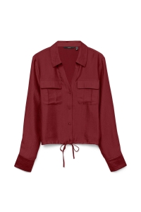 Vero Moda VMTOMA LS TIE SHIRT WVN syrah