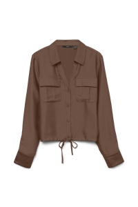 Vero Moda VMTOMA LS TIE SHIRT WVN cocoa brown