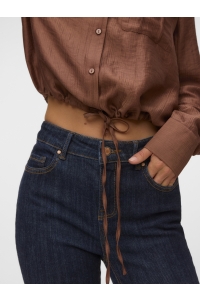 Vero Moda VMTOMA LS TIE SHIRT WVN cocoa brown