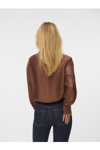 Vero Moda VMTOMA LS TIE SHIRT WVN cocoa brown