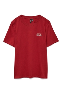 Vero Moda VMFRIGGA PAULINA SS TOP BOX JRS GA karanda red/happy hour