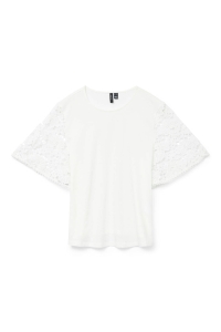Vero Moda VMPANNA 2/4 TOP JRS snow white