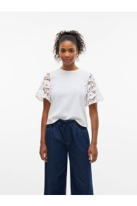 Vero Moda VMPANNA 2/4 TOP JRS snow white