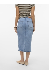 Vero Moda VMNATALIE HR MIDI DNM SKIRT MIX NOO: light blue denim