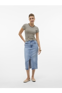 Vero Moda VMNATALIE HR MIDI DNM SKIRT MIX NOO: light blue denim