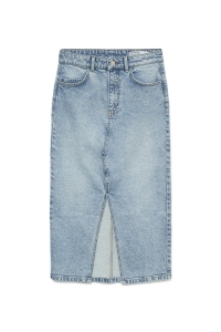 Vero Moda VMNATALIE HR MIDI DNM SKIRT MIX NOO: light blue denim