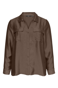 Vero Moda VMCTOMA LS SHIRT WVN CUR cocoa brown