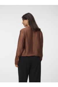 Vero Moda VMCTOMA LS SHIRT WVN CUR cocoa brown