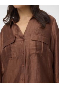 Vero Moda VMCTOMA LS SHIRT WVN CUR cocoa brown