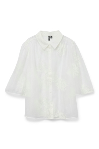 Vero Moda VMCFELIZ 3/4 SHIRT WVN GA CUR cloud dancer