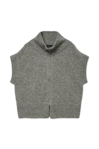 Vero Moda VMBANG SL HIGHNECK ZIPPER VEST BOO medium grey melange