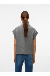 Vero Moda VMBANG SL HIGHNECK ZIPPER VEST BOO medium grey melange