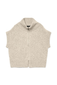 Vero Moda VMBANG SL HIGHNECK ZIPPER VEST BOO birch/melange