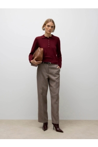 Vero Moda Aware AWSIKITA LS O-NECK KNIT POLO NOOS zinfandel