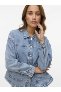 Vero Moda VMJAMIE LS DENIM SHACKET MIX GA NOO: light blue denim