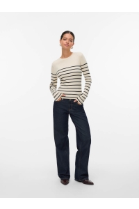 Vero Moda VMGIZELLE LS O-NECK PULLOVER birch/black