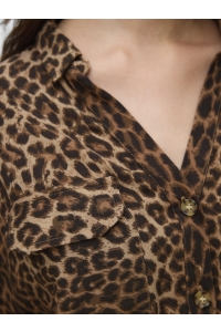 Vero Moda VMBUMPY SS SHIRT AOP WVN GA NOOS silver mink/vmd leopard