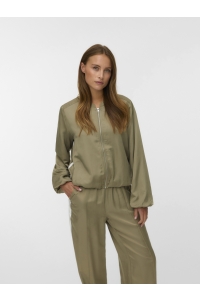 Vero Moda VMVINA DETAIL LS BOMBER WVN GA mermaid/snow white