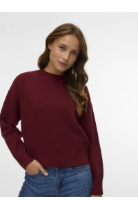 Vero Moda VMGOLD ART LS O-NECK PULLOVER syrah