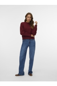 Vero Moda VMGOLD ART LS O-NECK PULLOVER syrah