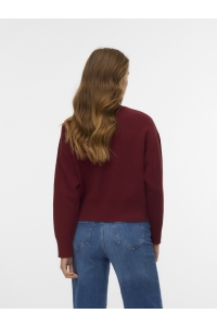 Vero Moda VMGOLD ART LS O-NECK PULLOVER syrah