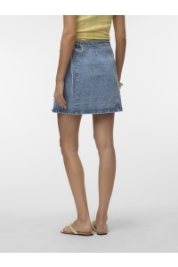 Vero Moda VMLIZA MR SHORT DENIM WRAP SKIRT GA: light blue denim