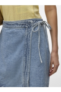 Vero Moda VMLIZA MR SHORT DENIM WRAP SKIRT GA: light blue denim