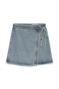 Vero Moda VMLIZA MR SHORT DENIM WRAP SKIRT GA: light blue denim