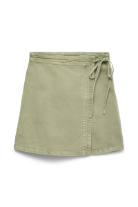 Vero Moda VMLIZA MR SHORT DENIM WRAP SKIRT GA: laurel wreath/washed