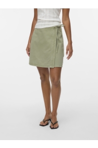 Vero Moda VMLIZA MR SHORT DENIM WRAP SKIRT GA: laurel wreath/washed