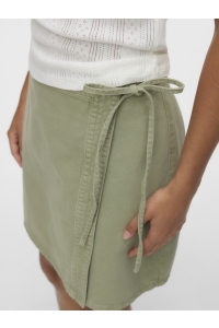 Vero Moda VMLIZA MR SHORT DENIM WRAP SKIRT GA: laurel wreath/washed