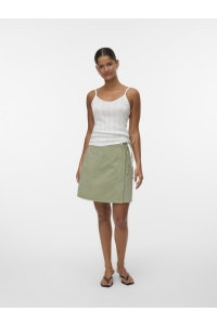 Vero Moda VMLIZA MR SHORT DENIM WRAP SKIRT GA: laurel wreath/washed