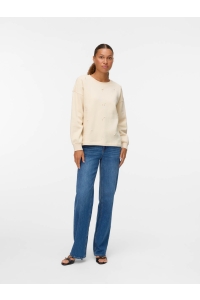 Vero Moda VMFATILDA L/S SWEATSHIRT JRS BTQ birch/pearls