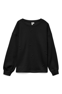 Vero Moda VMFATILDA L/S SWEATSHIRT JRS BTQ black/tone-in-tone pearls