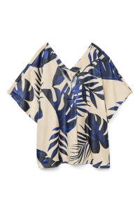 Vero Moda VMVINA WIDE TOP WVN GA LCS cloud dancer/leaf