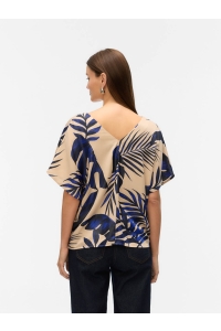 Vero Moda VMVINA WIDE TOP WVN GA LCS cloud dancer/leaf