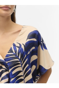 Vero Moda VMVINA WIDE TOP WVN GA LCS cloud dancer/leaf