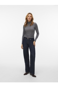 Vero Moda AWGLESHA LS ROLL NECK TOP NOOS medium grey melange
