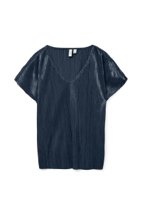 Vero Moda VMDUVI S/S V-NECK TOP JRS BTQ GA NL navy blazer