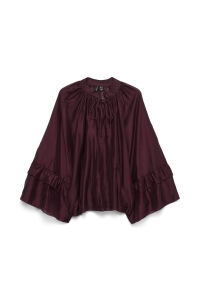 Vero Moda VMJENNA 7/8 FRILL TOP WVN GA winetasting