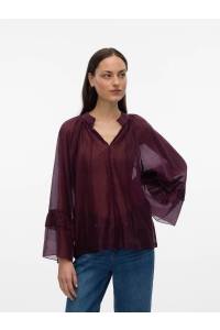 Vero Moda VMJENNA 7/8 FRILL TOP WVN GA winetasting