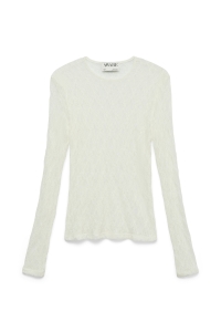 Vero Moda AWTESSY LS O-NECK LACE TOP NOOS snow white