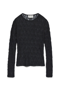 Vero Moda AWTESSY LS O-NECK LACE TOP NOOS black