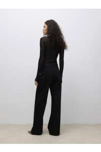 Vero Moda AWTESSY LS O-NECK LACE TOP NOOS black