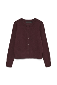 Vero Moda VMKACY LS O-NECK CARDIGAN winetasting/w. melange