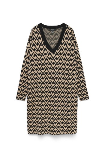 Vero Moda VMCARIA LS V-NCK BATWING SHORT DRES: