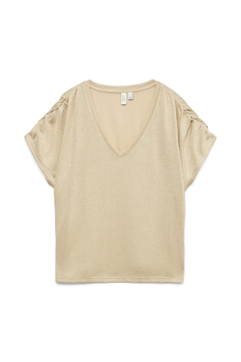 Vero Moda VMGOLDA SS V-NECK TOP JRS BTQ