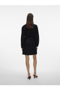 Vero Moda VMCARLA FOIL L/S SHORT WRAP DRESS W: black/black zebra foil